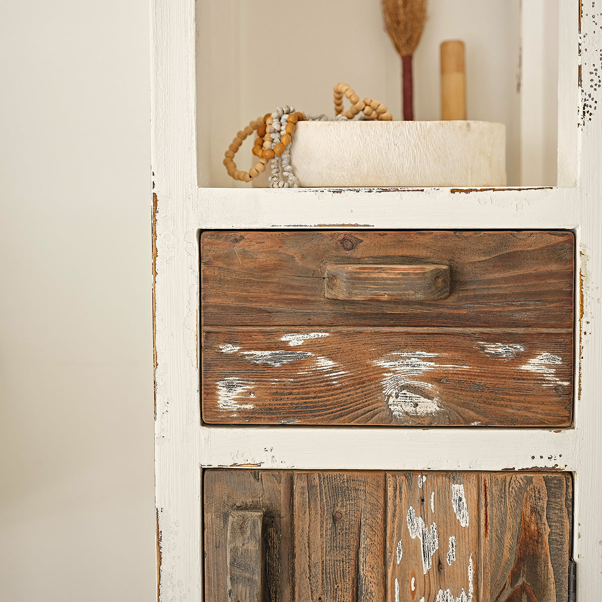 SEZANNE - Columna de baño de madera maciza reciclada 170 cm