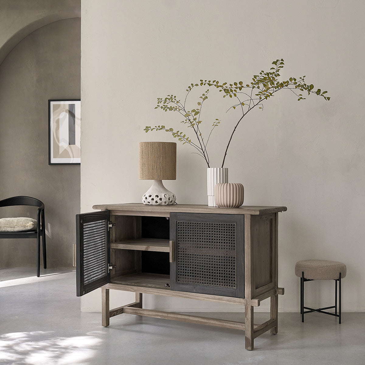 JUNKO - Aparador de madera maciza reciclada 120 cm