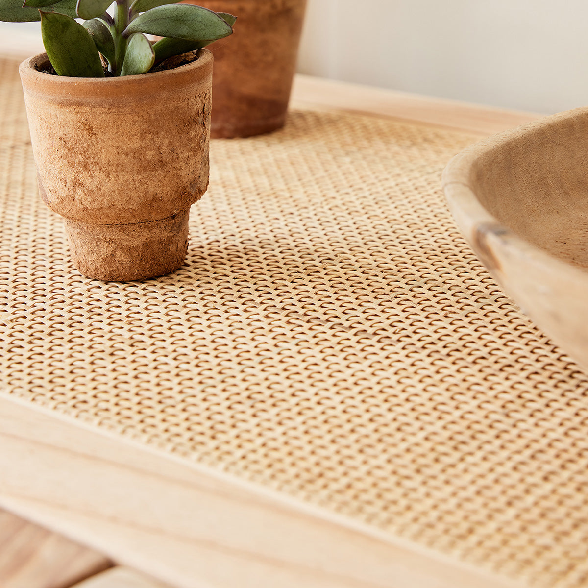 MAËL - Aparador de mindi macizo y rejilla 150 cm