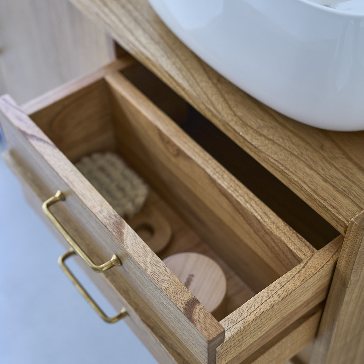 FIFTIES - Mueble de lavabo de mindi macizo 135 cm