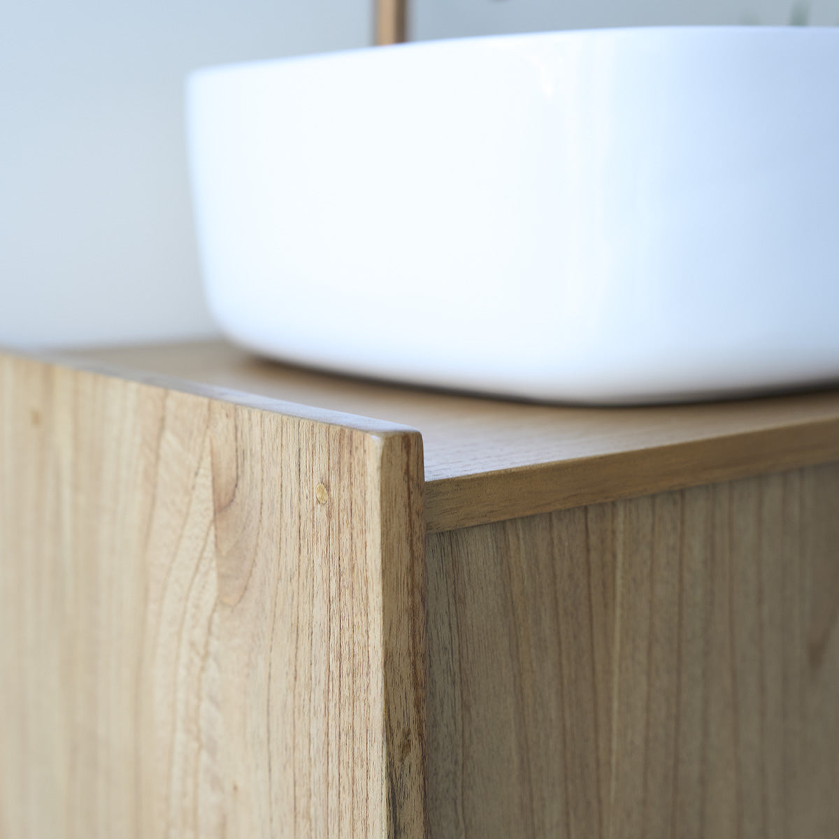 FIFTIES - Mueble de lavabo de mindi macizo 135 cm