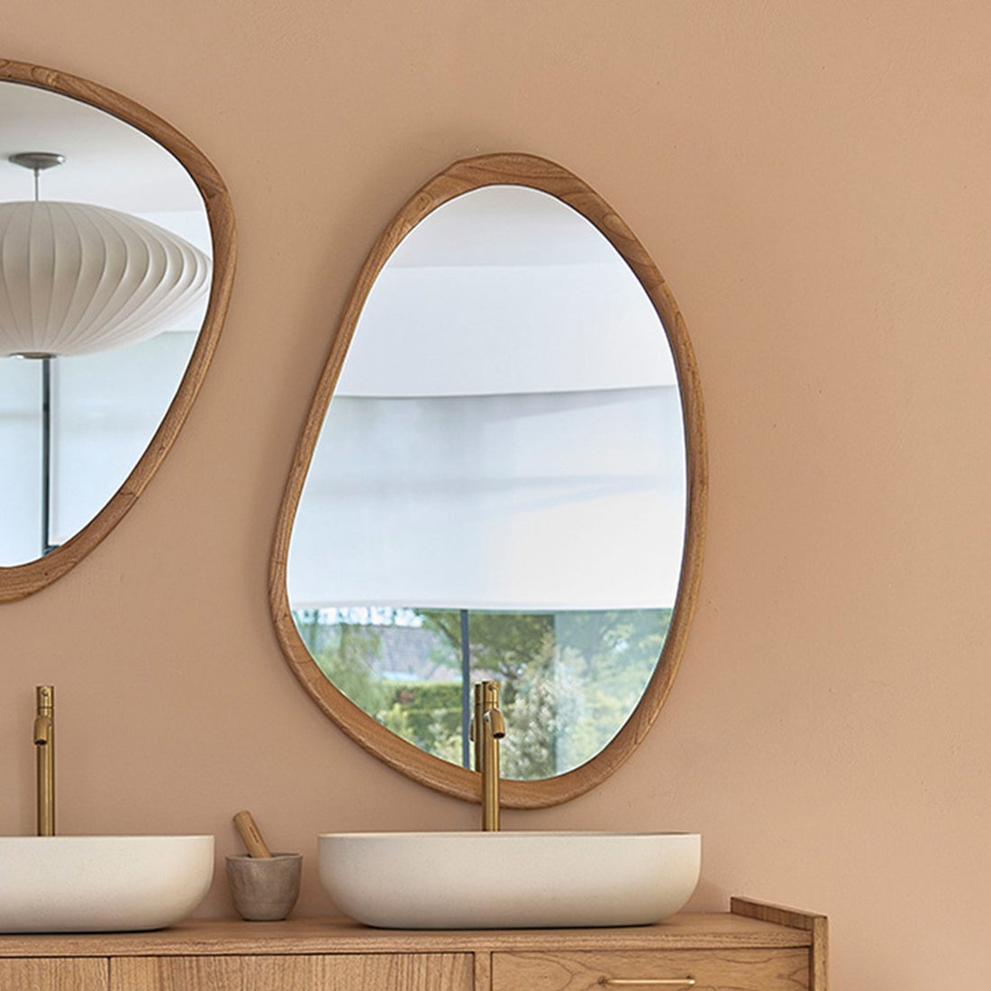 FIFTIES - Espejo de mindi macizo 90x60 cm