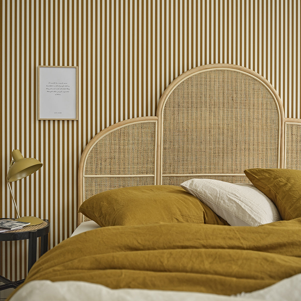 JANE - Cabecero de ratán y rejilla 160 cm