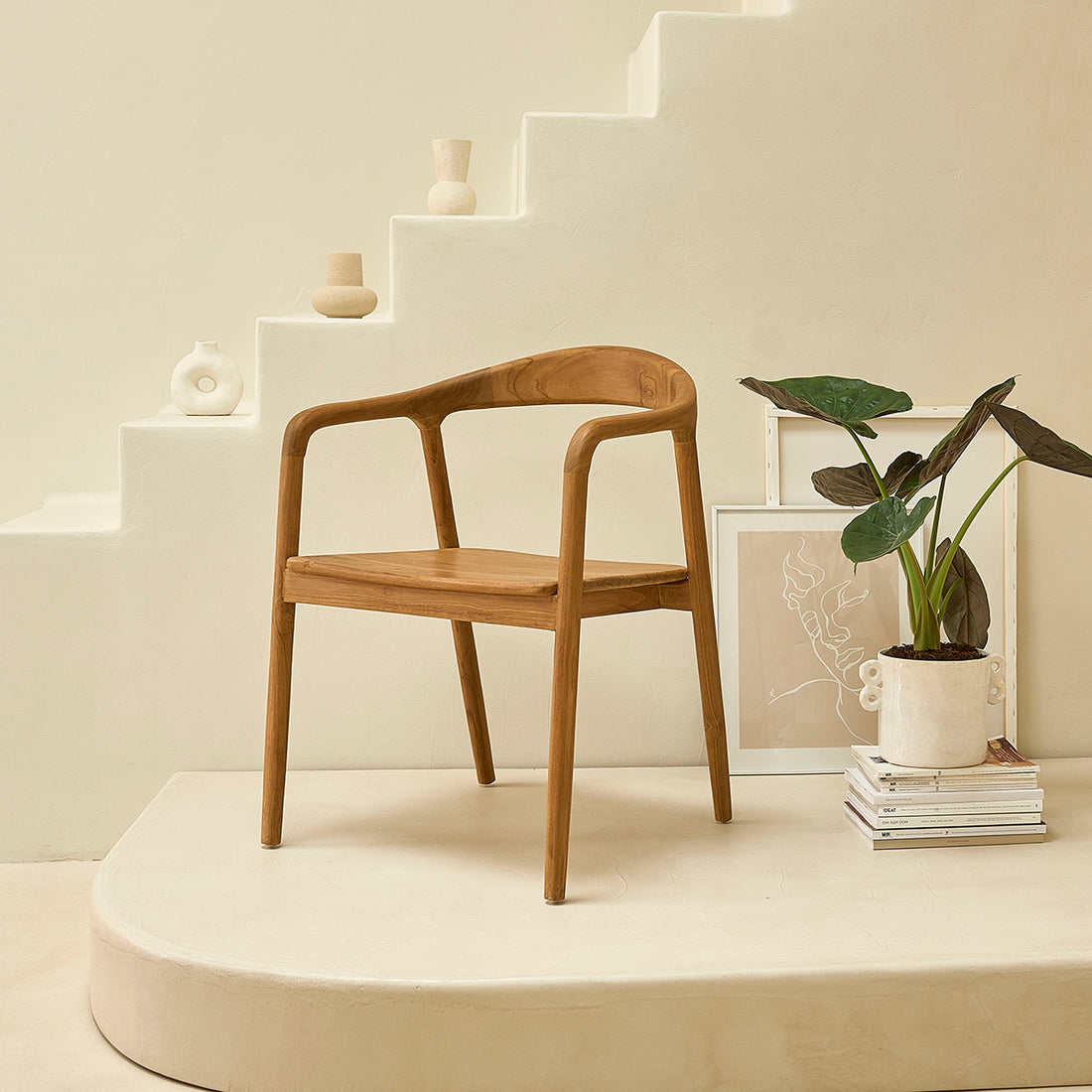 AMBRE - Silla de teca maciza