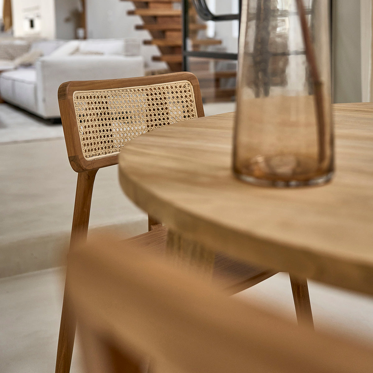 SIXTINE - Juego de 2 sillas de teca maciza y rejilla