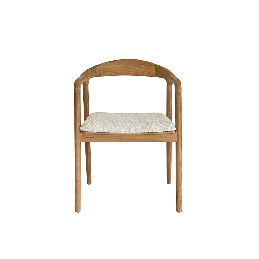 AMBRE - Silla de teca maciza con asiento de buclé