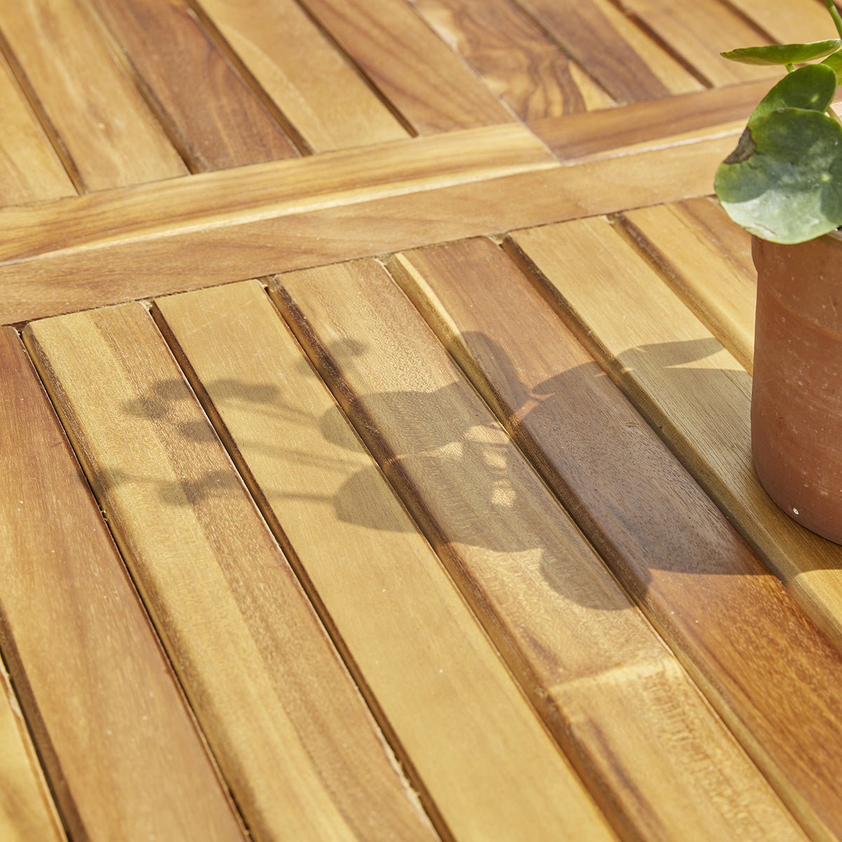 BALI - Mesa de exterior extensible de teca maciza aceitada para 8/10 pers.