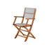Sillón de exterior plegable de acacia maciza y textileno gris
