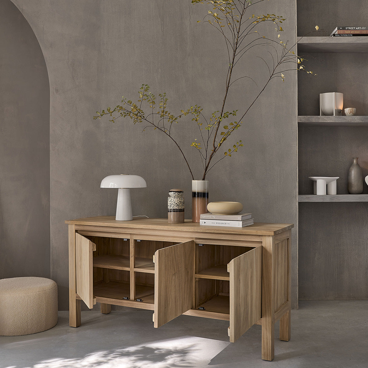 ALDO - Aparador de teca maciza de 150 cm