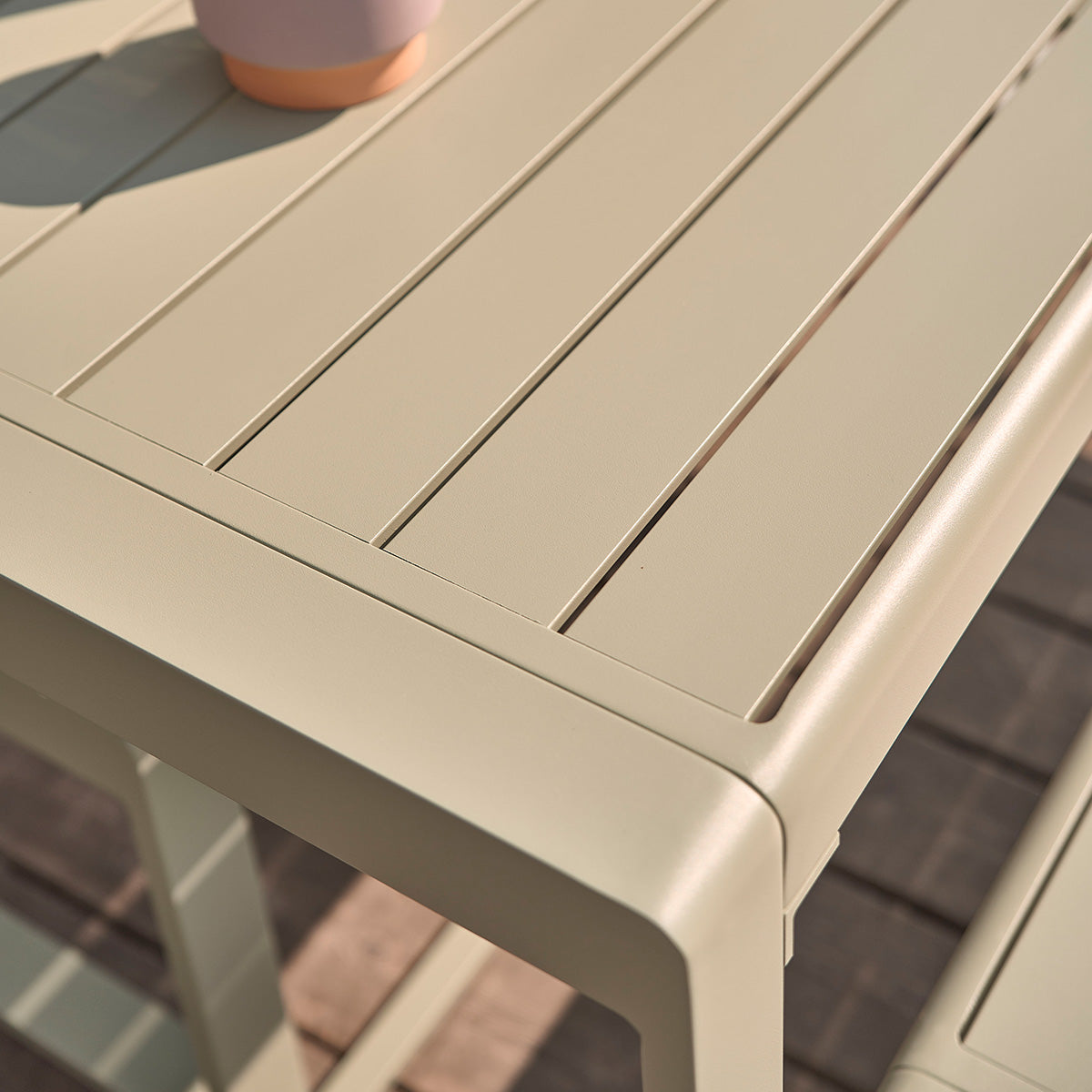 SÉLÈNE - Conjunto de muebles de jardín de aluminio verde para 4/6 pers.