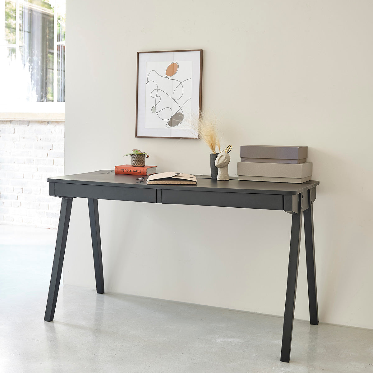 GLASGOW - Escritorio de mango macizo de 130 cm