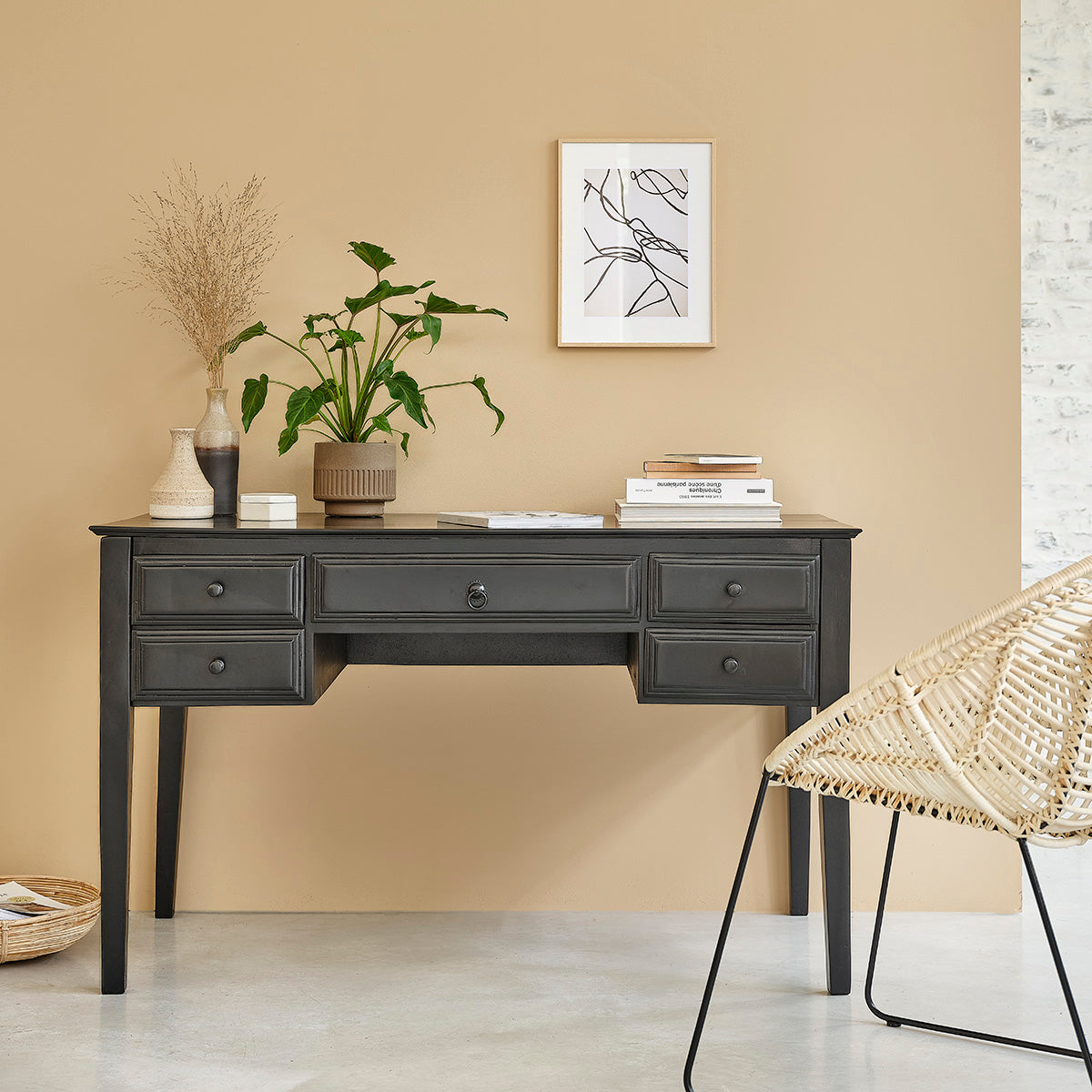 SOHO - Escritorio de mango macizo de 130 cm