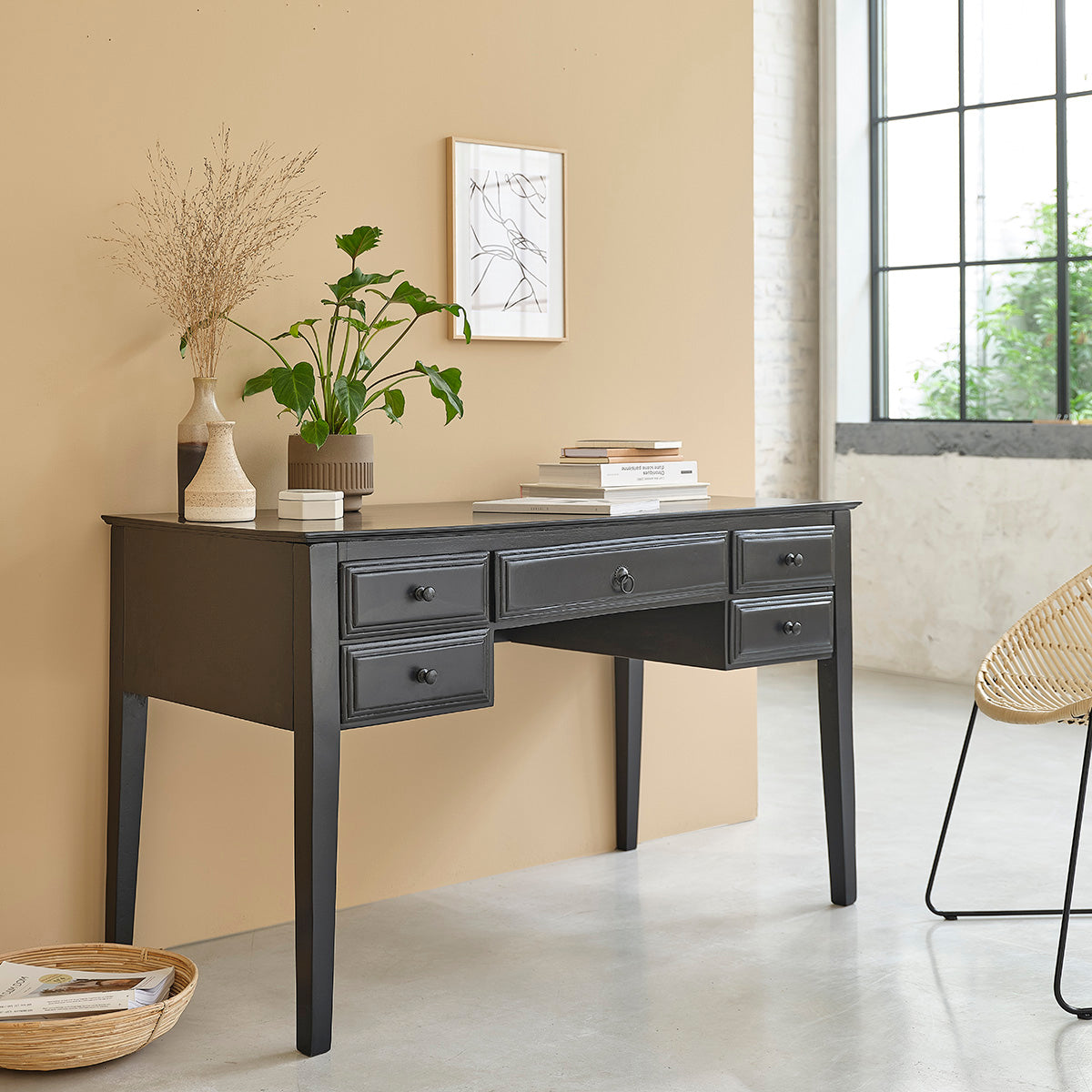 SOHO - Escritorio de mango macizo de 130 cm