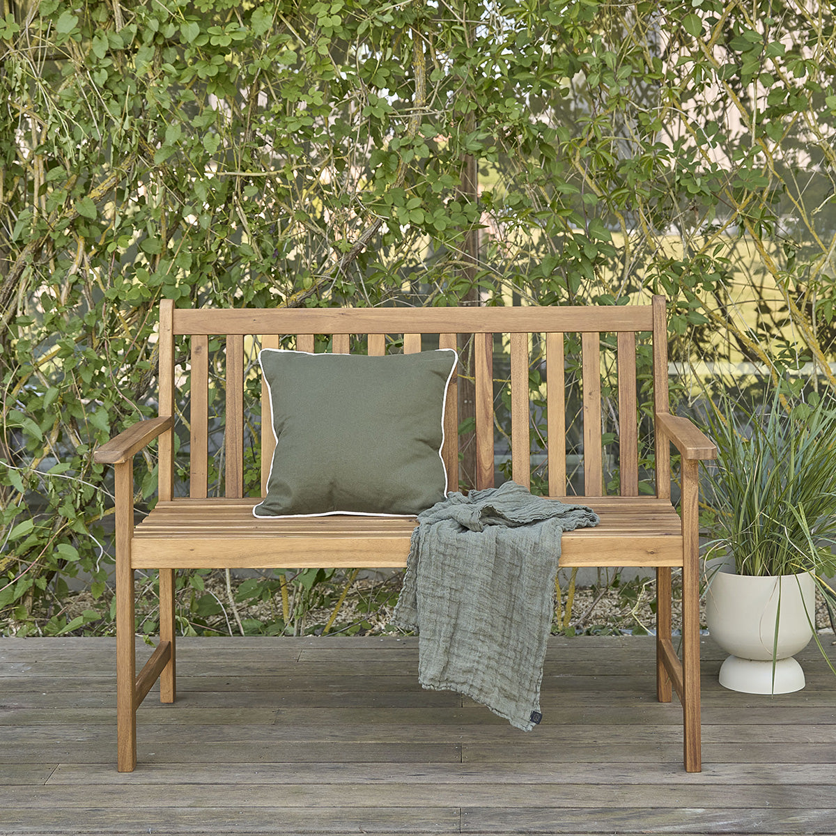 HANOÏ - Banco de jardín de acacia maciza 120 cm