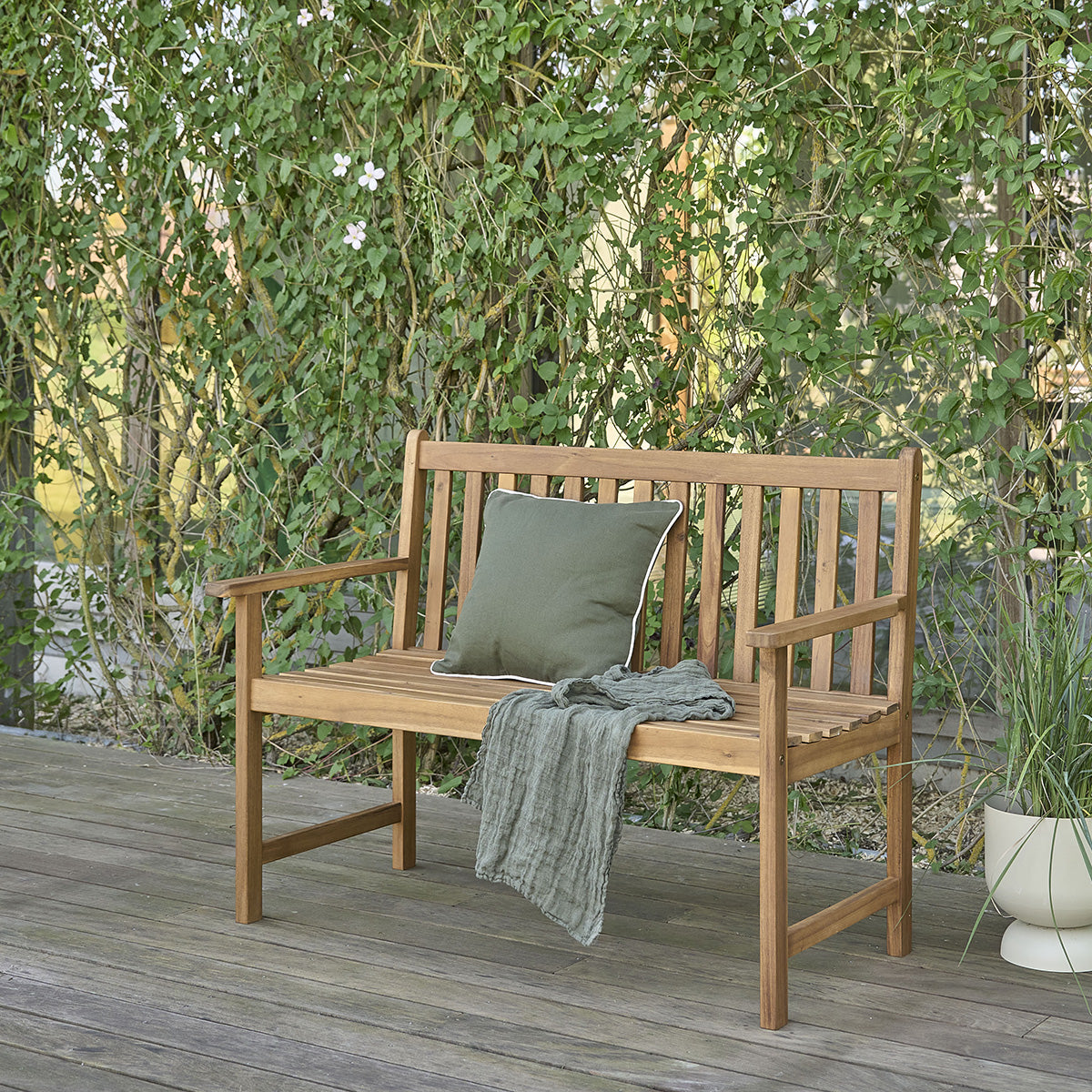 HANOÏ - Banco de jardín de acacia maciza 120 cm