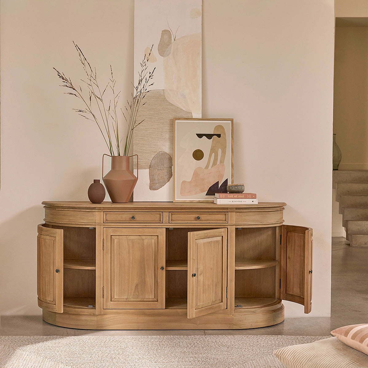 ADAM - Aparador de teca maciza de 180 cm