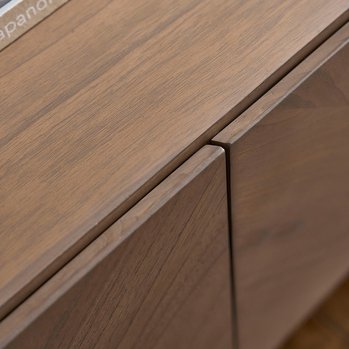 CALIX - Aparador de mindi macizo y metal acabado nogal 200 cm