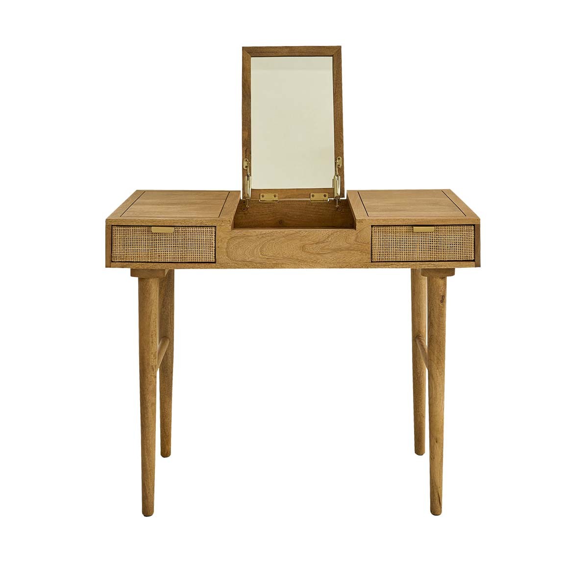 FELICIE - Escritorio de mango macizo y rejilla 90 cm