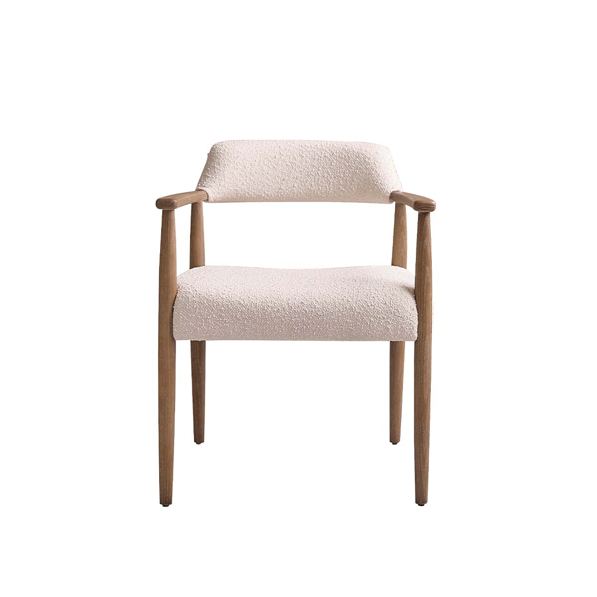 LUISA - Silla de roble macizo y tejido bouclette