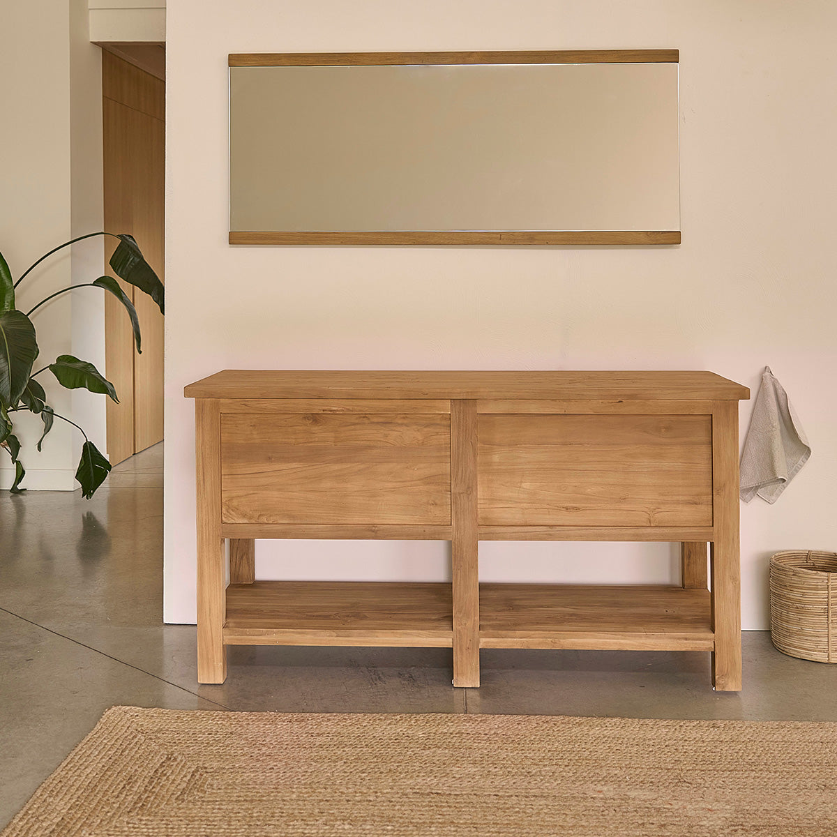 NAHELE - Mueble de baño de teca maciza 150 cm