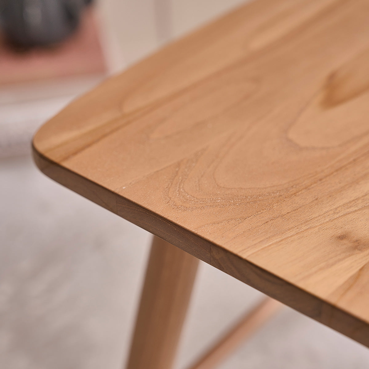 AMBRE - Lote de 2 taburetes de teca maciza 45 cm