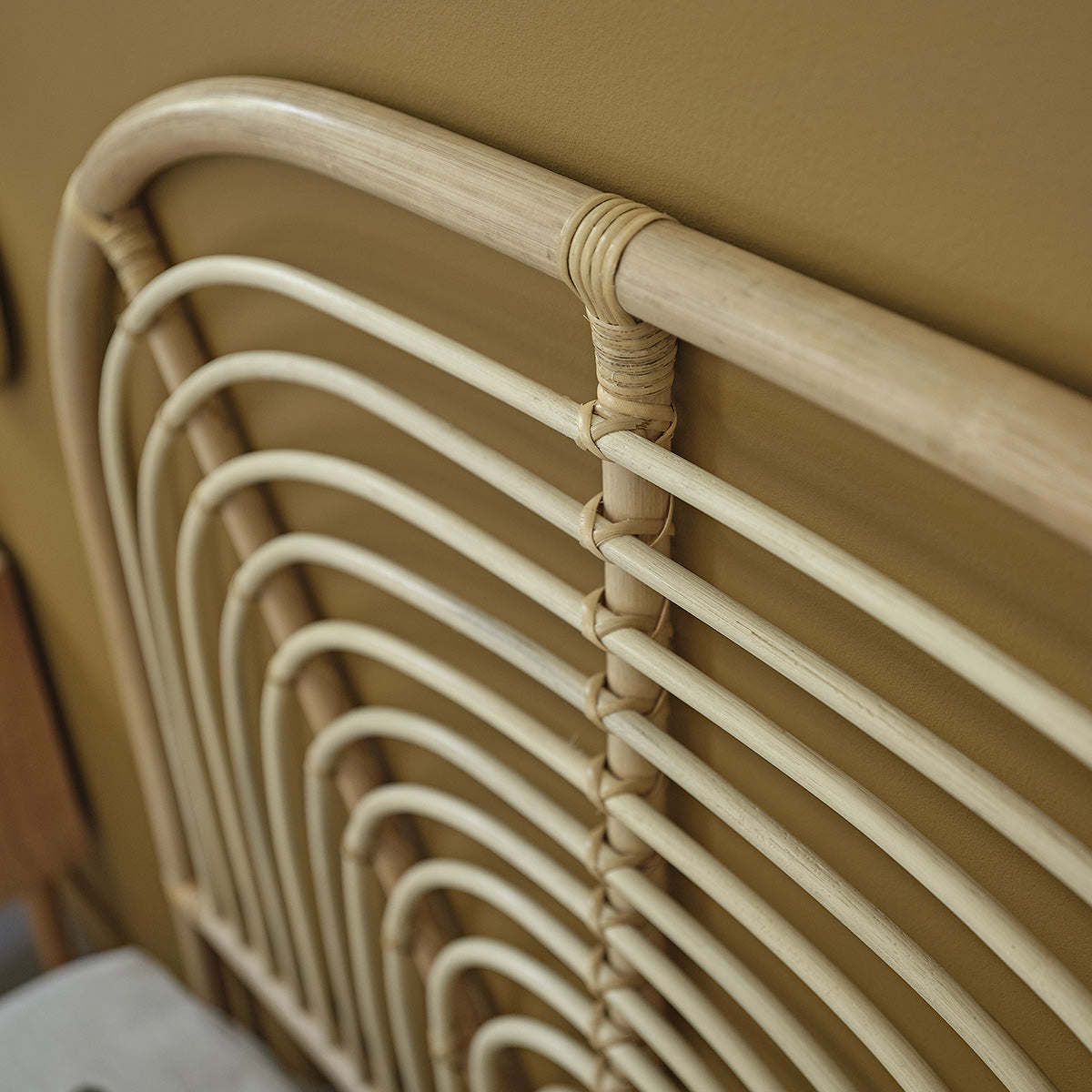 BOHO - Cabecero infantil redondo de ratán 90 cm