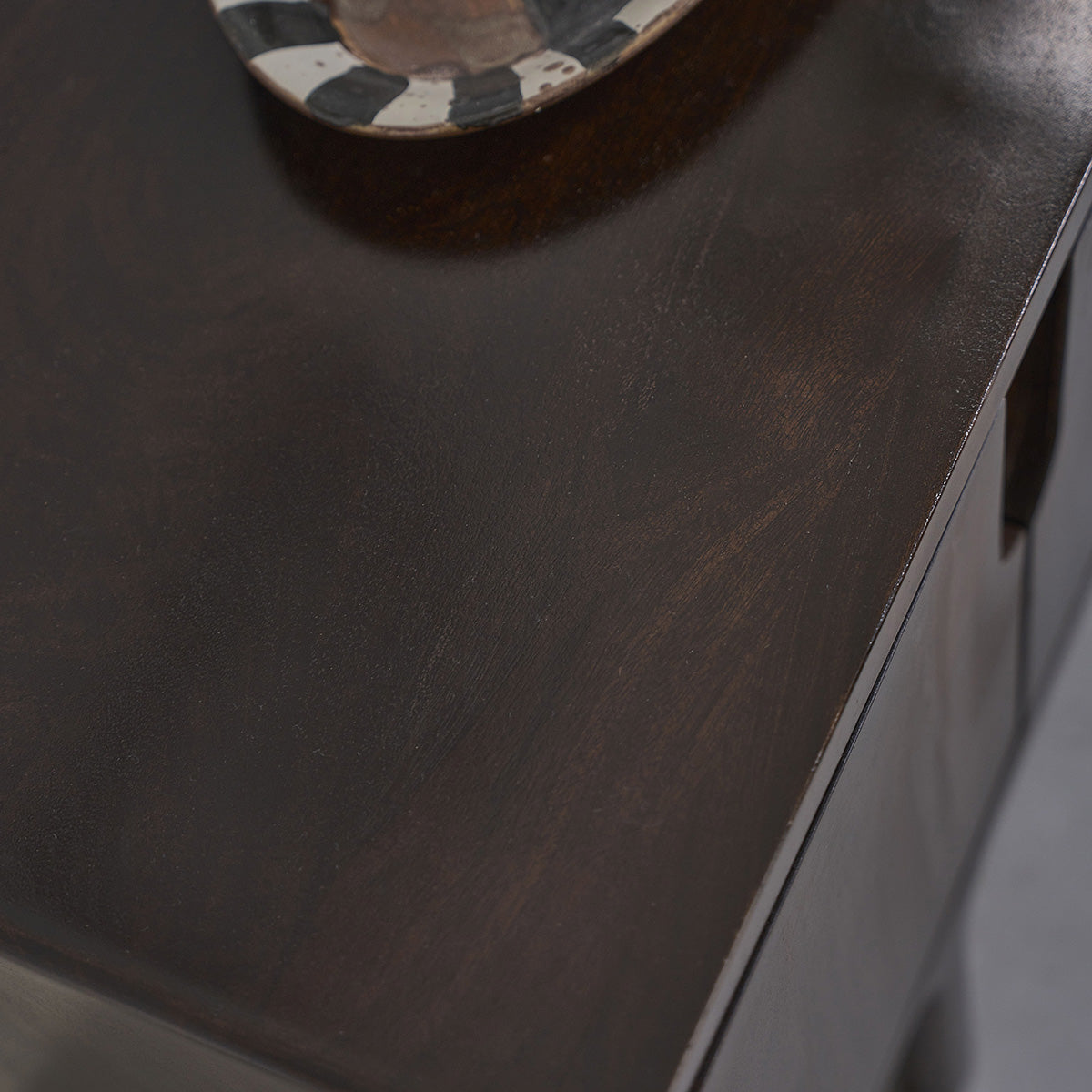 LAZARE - Mueble para la televisión de madera maciza de mango, 120 cm