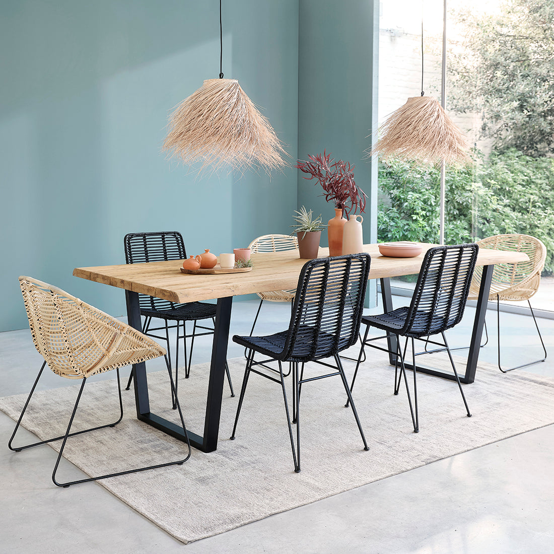 JUNE - Mesa de teca maciza reciclada para 10 pers.