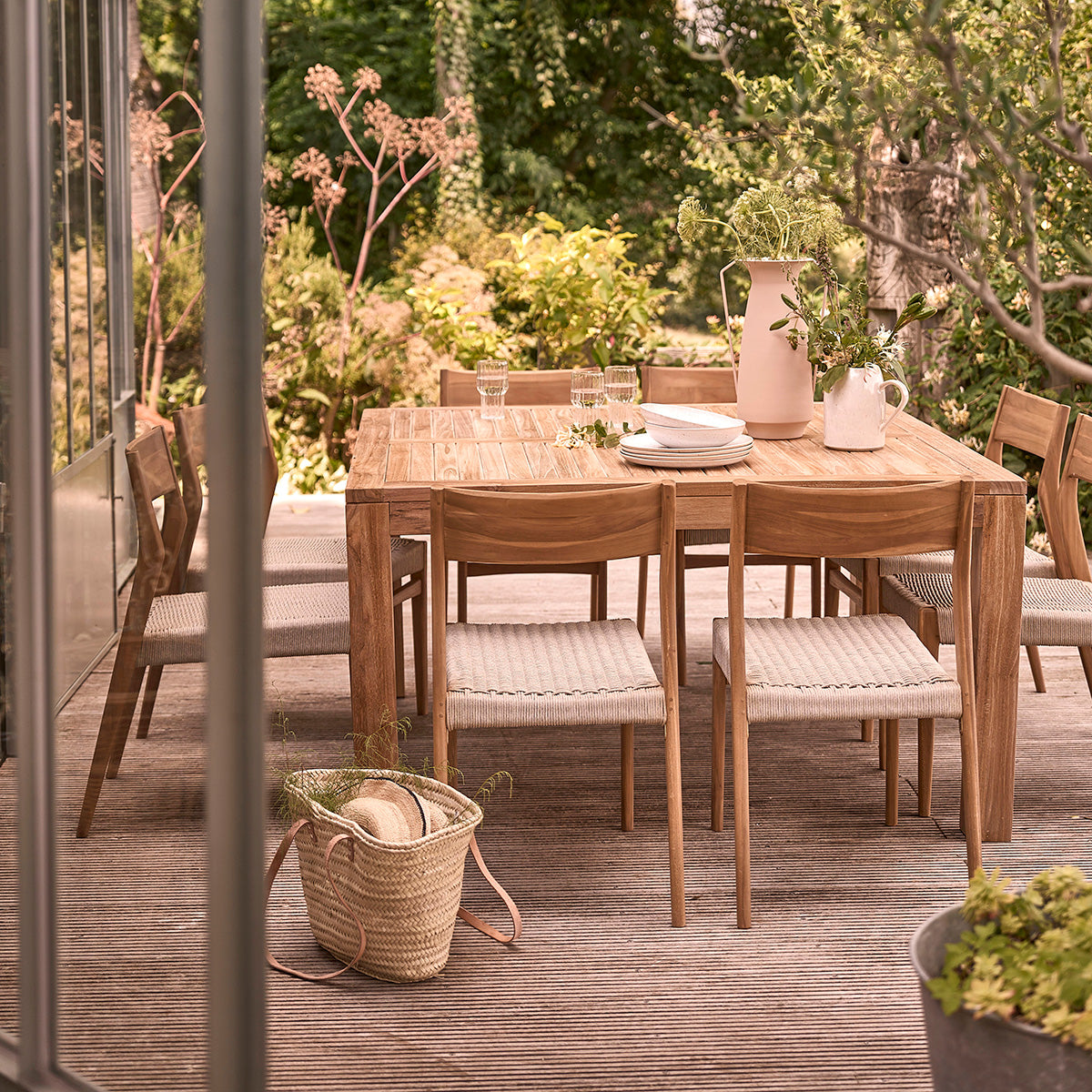 LIVIE - Salón de exterior de teca maciza para 8 pers.