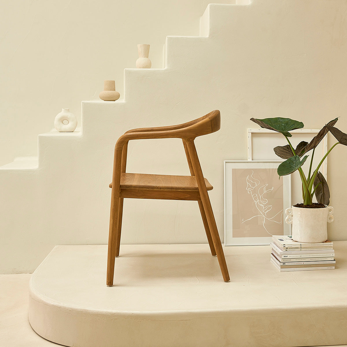 AMBRE - Silla de teca maciza