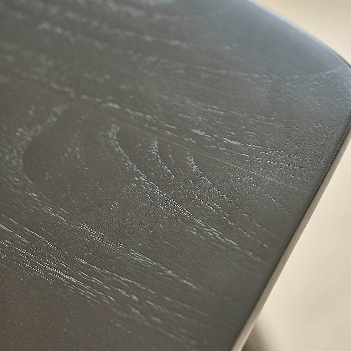 AMBRE - Juego de 2 taburetes de teca maciza negra de 75 cm