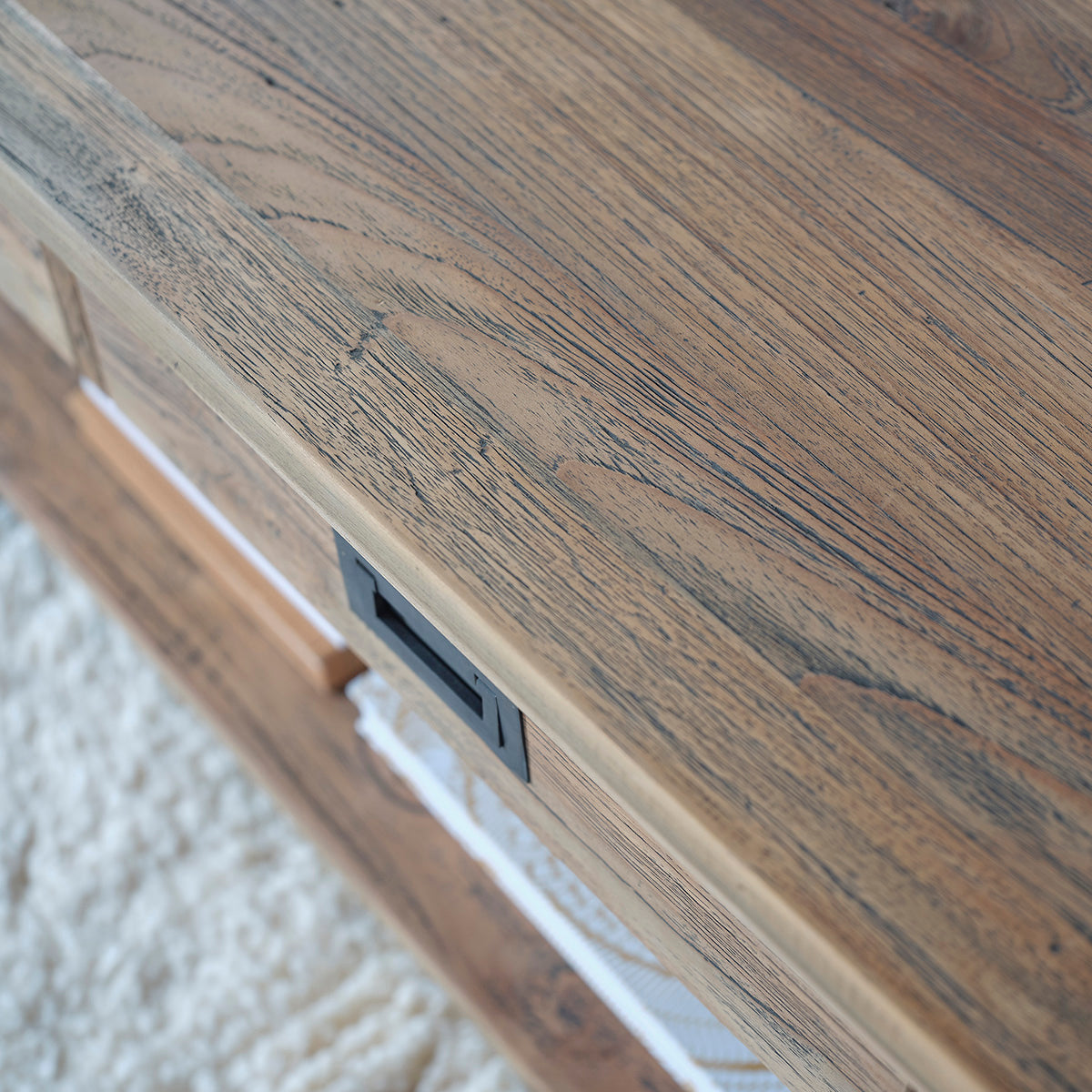 CARGO - Mesa baja de teca maciza reciclada 120 cm