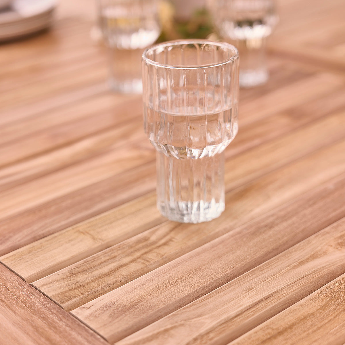 AMBRE - Conjunto de muebles de jardín de teca maciza para 8 personas