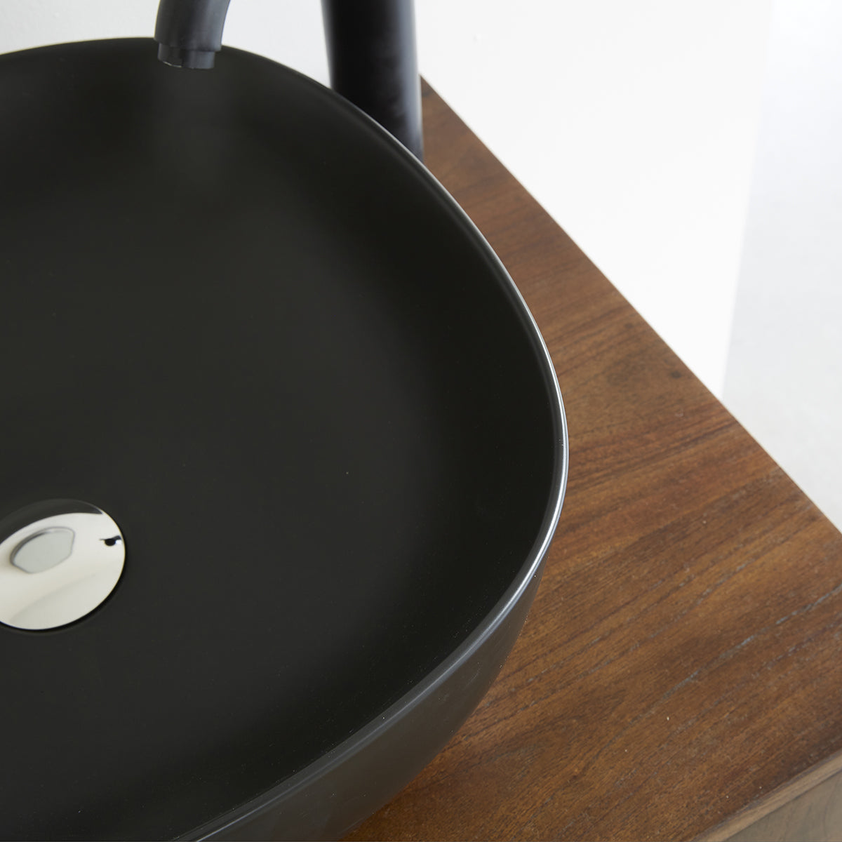 IRIS - Lavabo de cerámica negra Ø41 cm