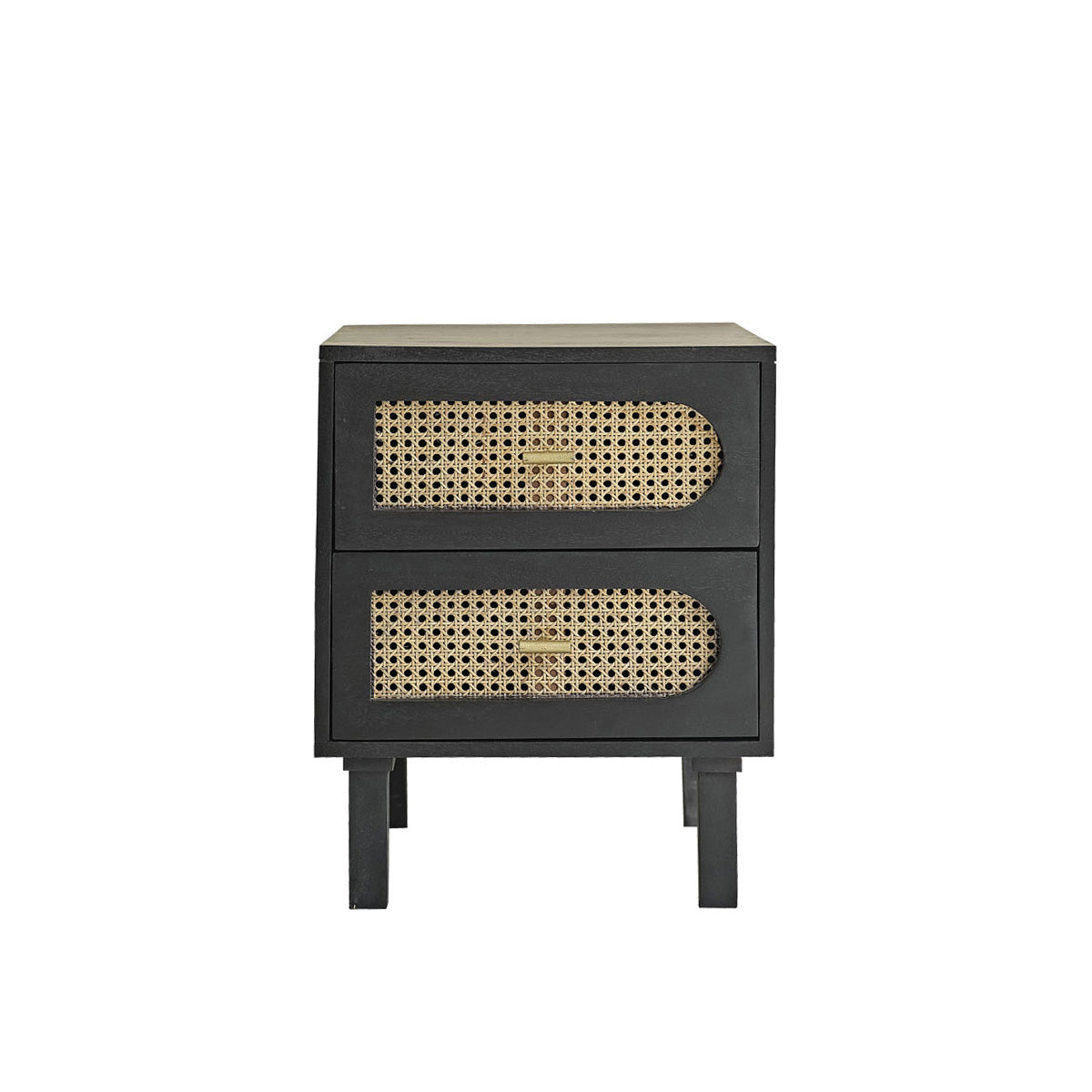 ZULMA - Mesita de noche de mango macizo y rejilla de 45 cm