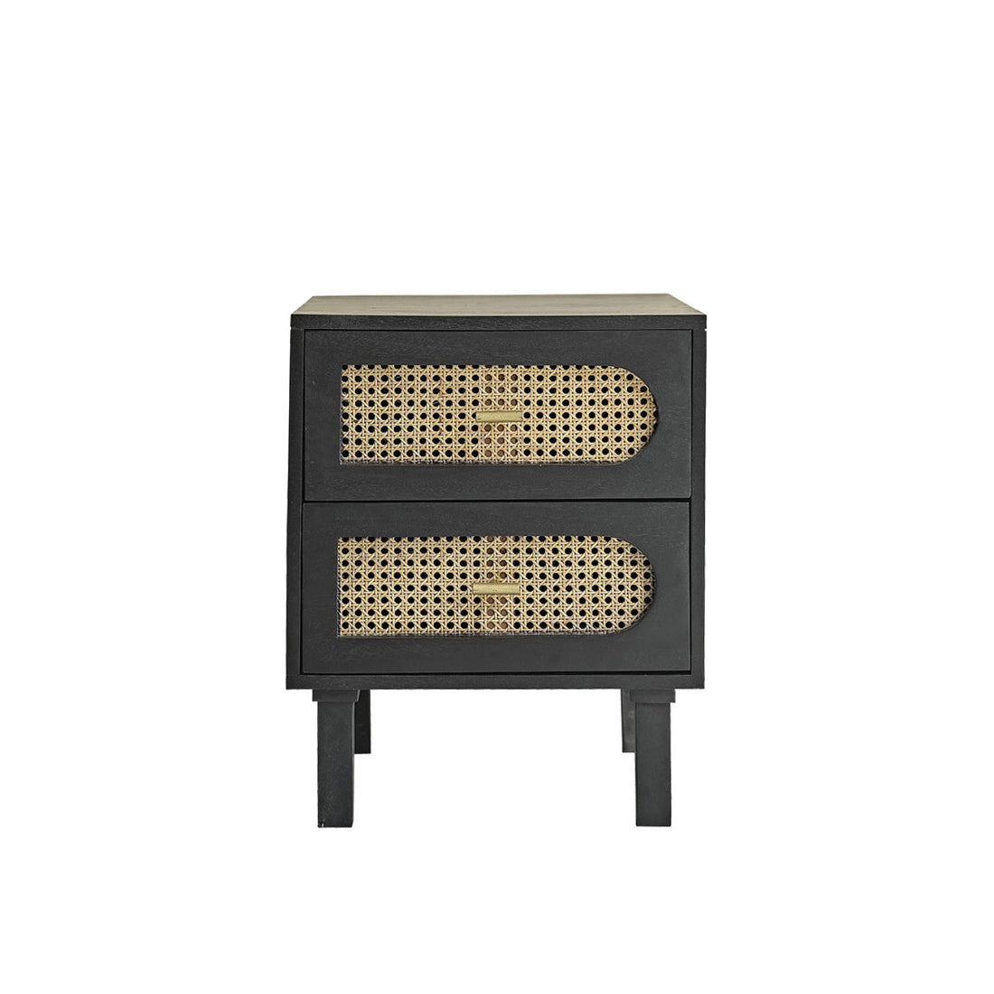 ZULMA - Mesita de noche de mango macizo y rejilla de 45 cm