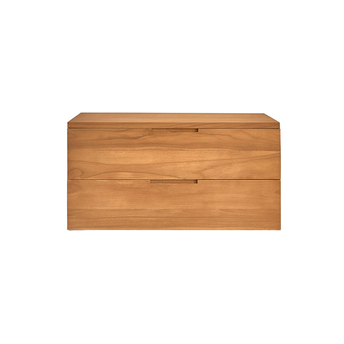 MAË - Mueble bajo lavabo suspendido de teca maciza de 80 cm