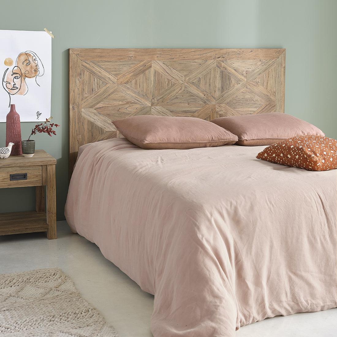 CARGO - Cabecero de teca maciza reciclada de 160 cm