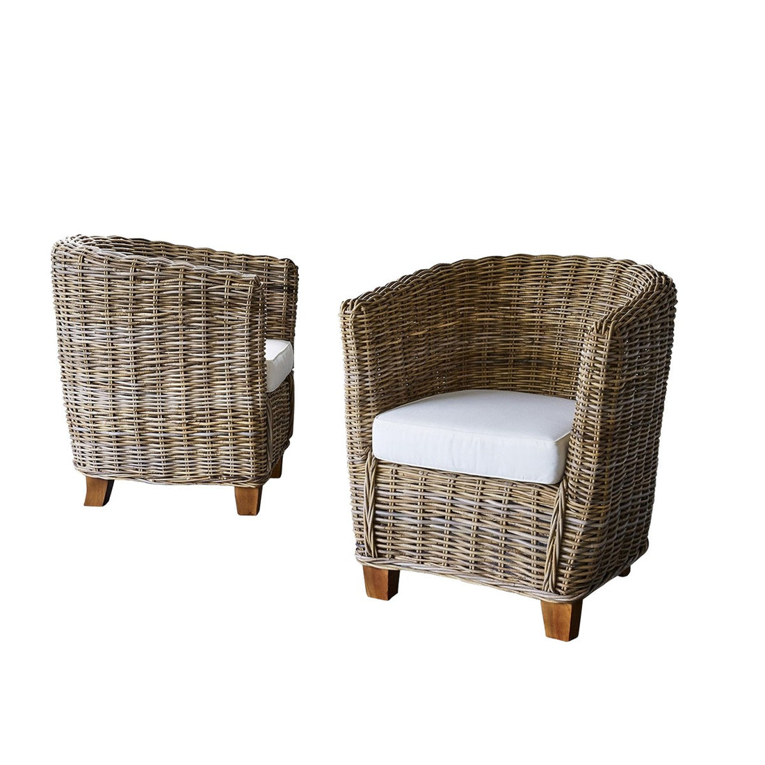 MUSA - Sillón de jardín de kubu natural (lote de 2)