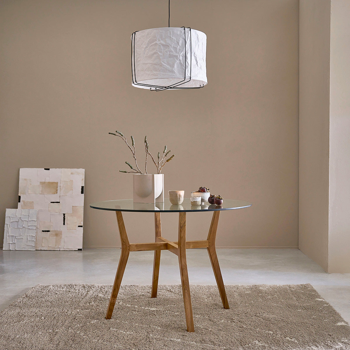 TRISTAN - Mesa redonda de teca maciza para 4 pers.