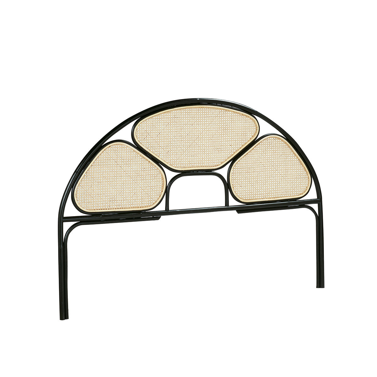 AVA - Cabecero de rejilla y ratán negro 160 cm