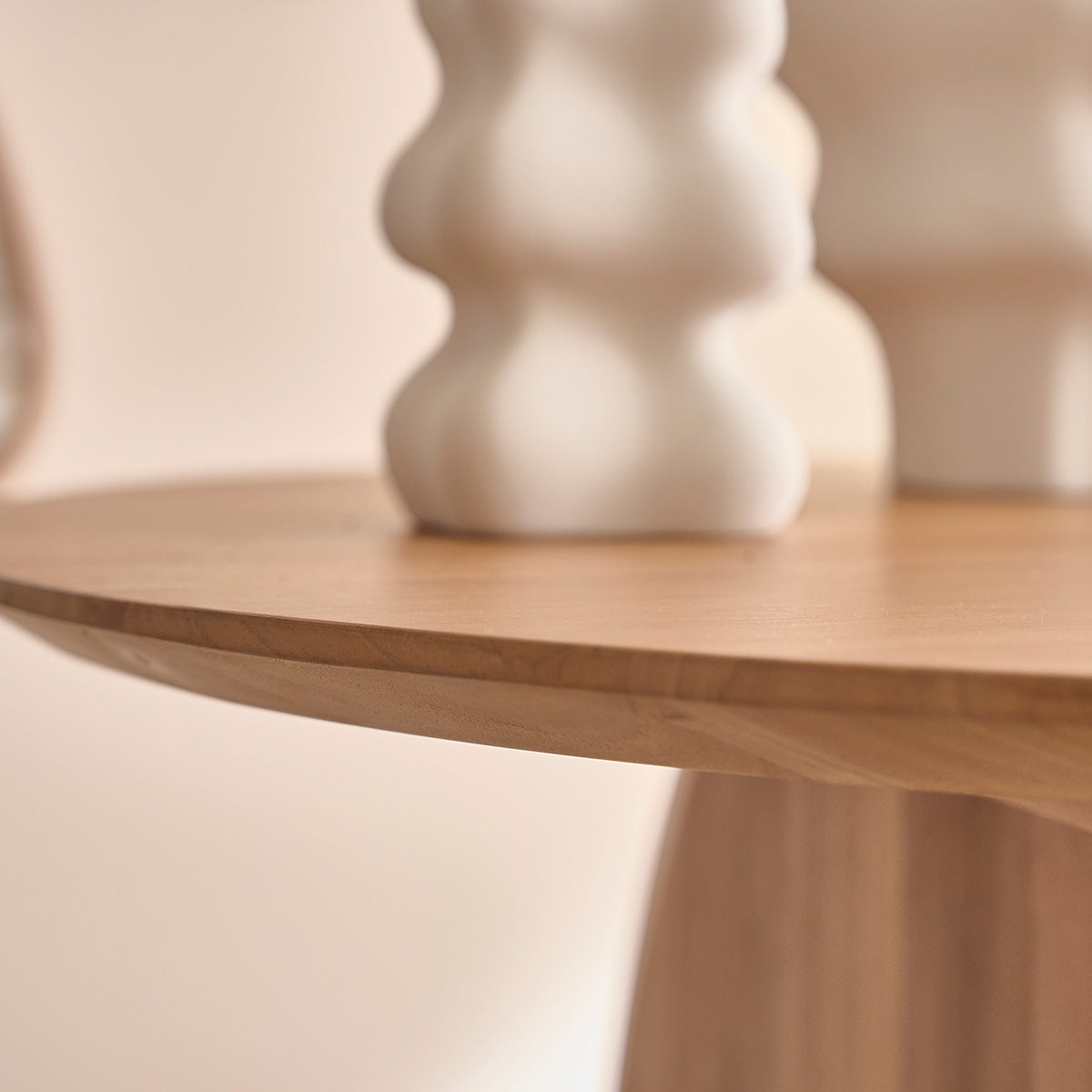 LÉONIE - Mesa de teca maciza para 6/8 pers.