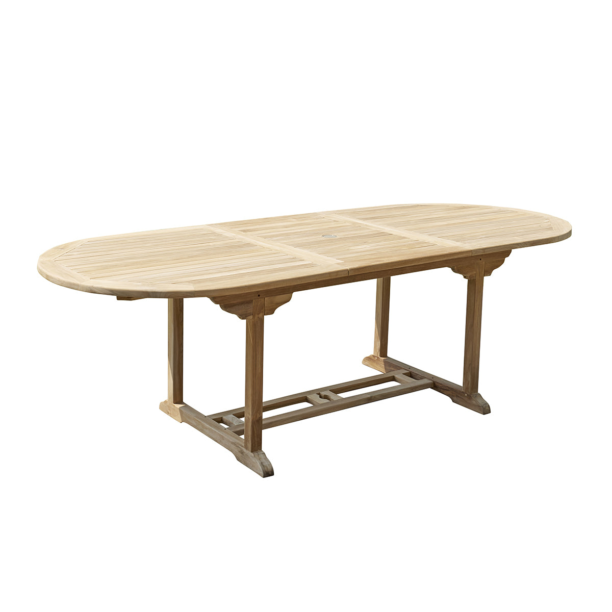 MIDLAND - Mesa de exterior ovalada extensible de teca maciza para 8/10 pers.