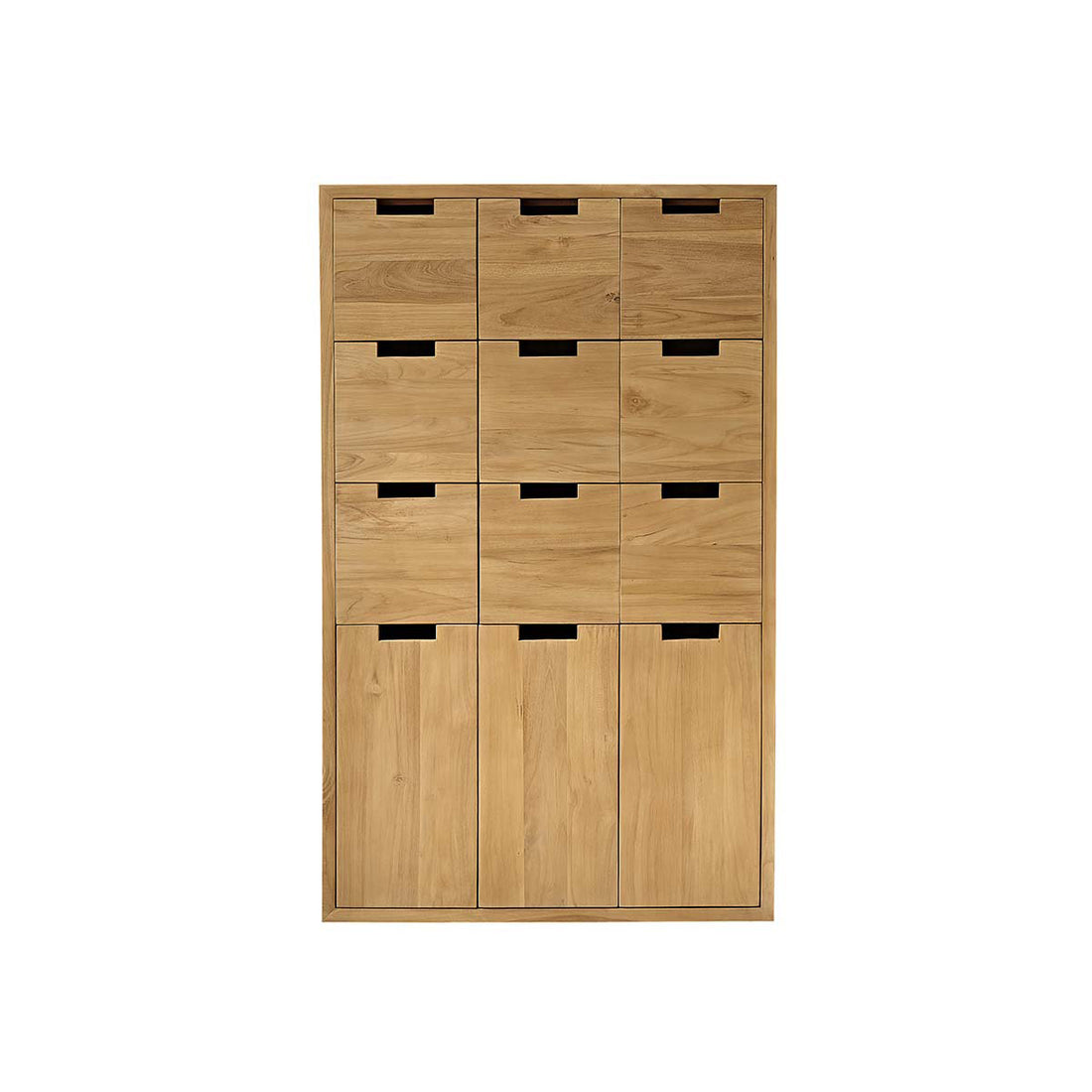 ALDO - Armario de recibidor de teca maciza de 80 cm