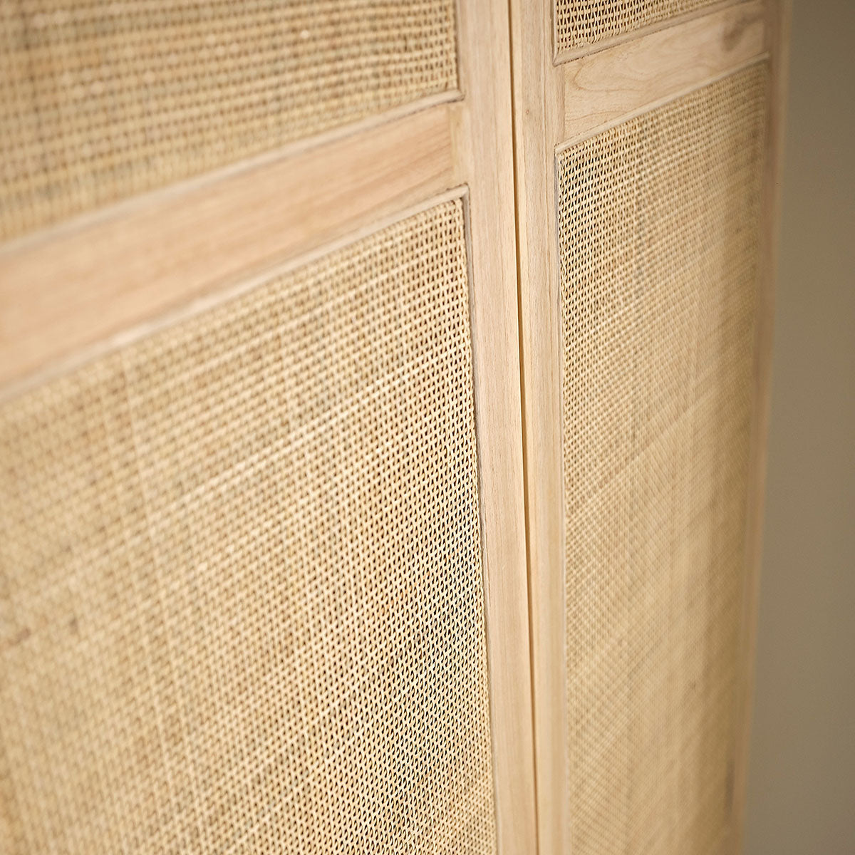 MAËL - Armario de mindi macizo y rejilla 90 cm