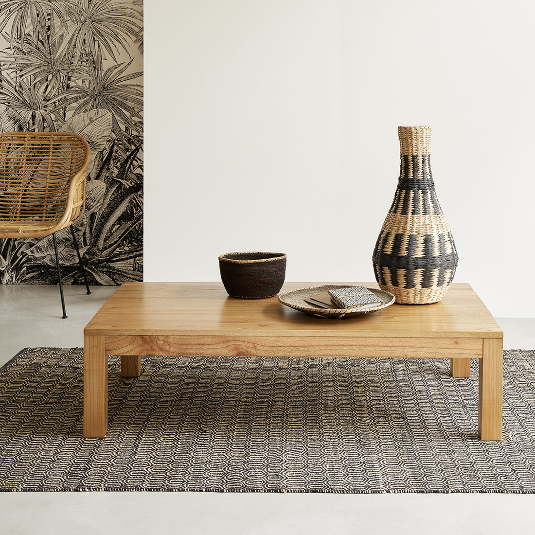 TILO - Mesa de centro de mindi macizo 140 cm