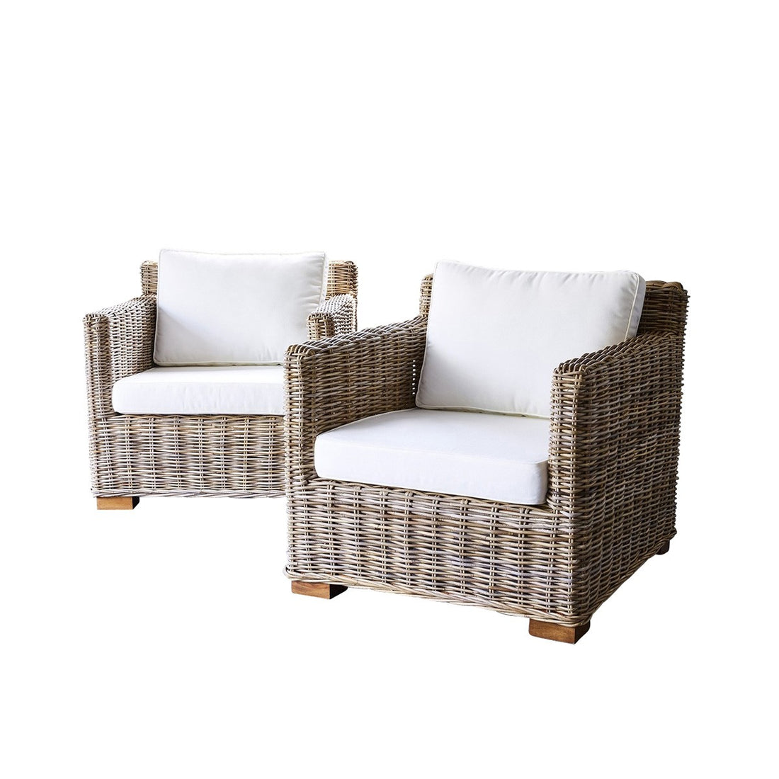 MUSA - Sillón de jardín de kubu natural (lote de 2)