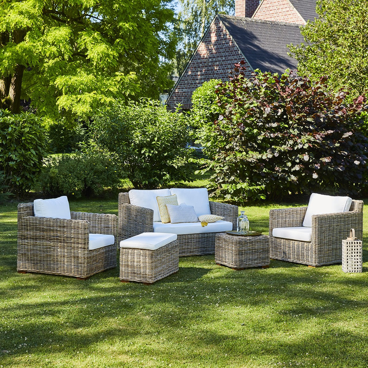 MUSA - Sillón de jardín de kubu natural (lote de 2)