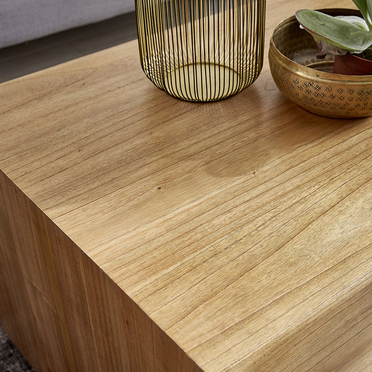 TILO - Mesa de centro de mindi macizo 120 cm