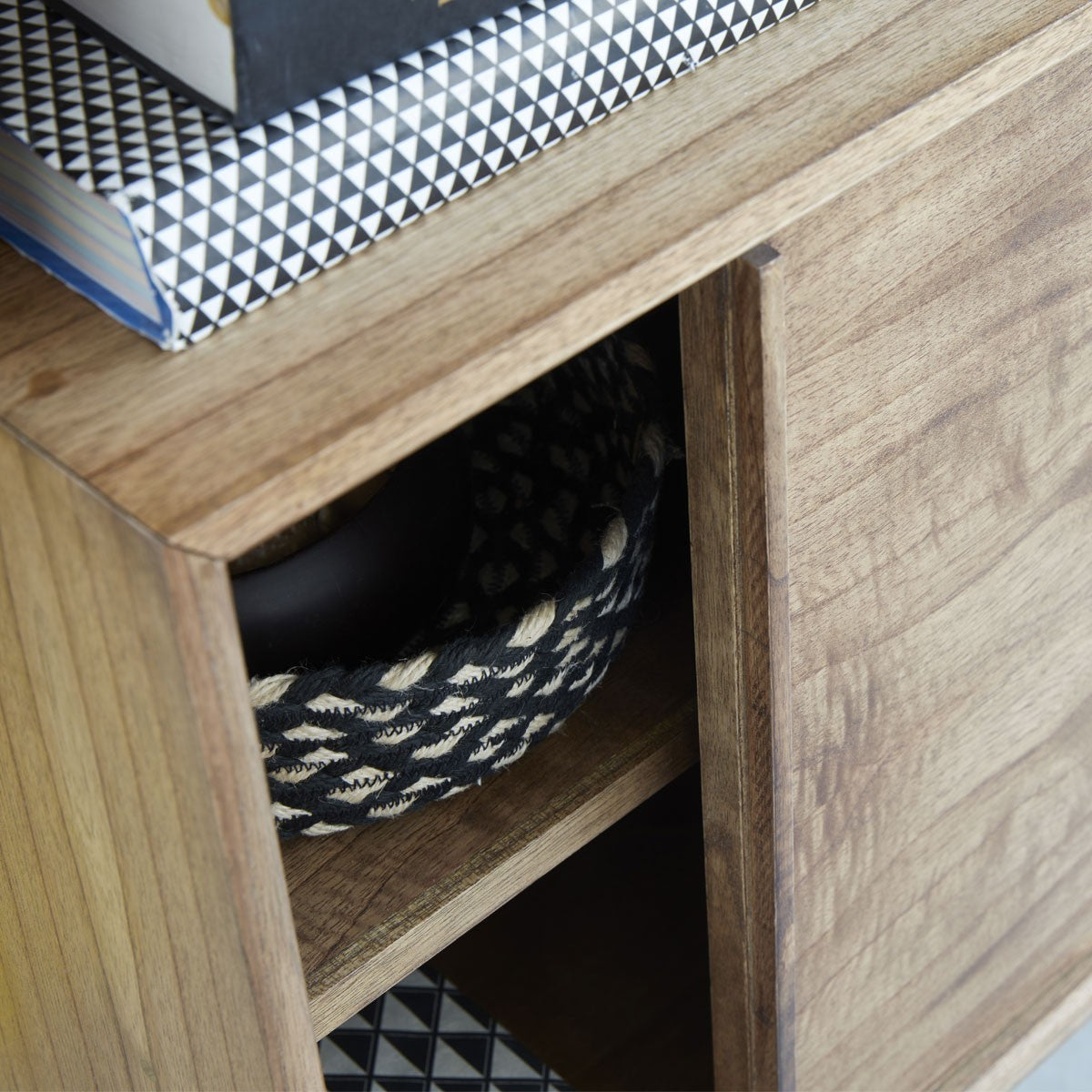 FIFTIES - Librería alta de mindi macizo, H 205 cm